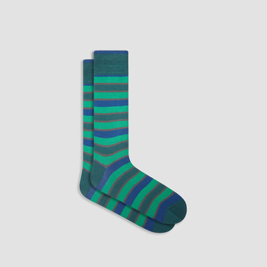 Men's Bugatchi | Striped Mid-Calf Socks | Emerald