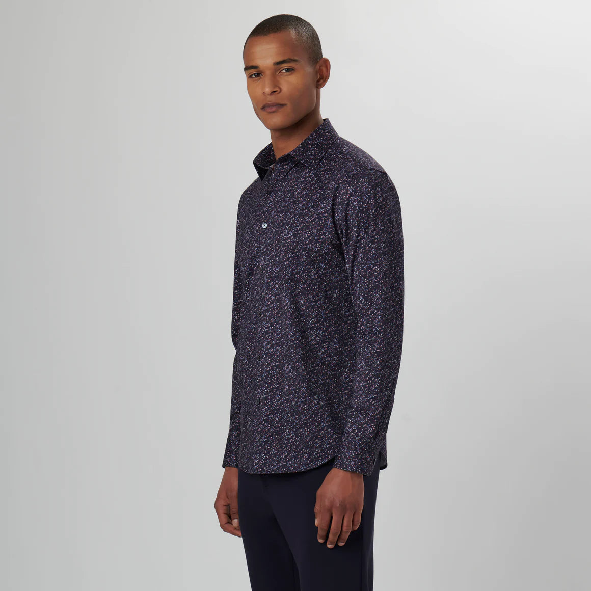 Men's Bugatchi | James Leaf Print OoohCotton Shirt | Wine - FLCrooks.com Men's Bugatchi | James Leaf Print OoohCotton Shirt | Wine - FLCrooks.com