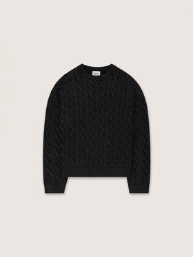 Men's Kuwalla-tee | Braided Knit Box Crew | Vintage Black