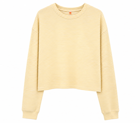 Women's Mono B | Long-Sleeve Striped Crewneck | Yellow