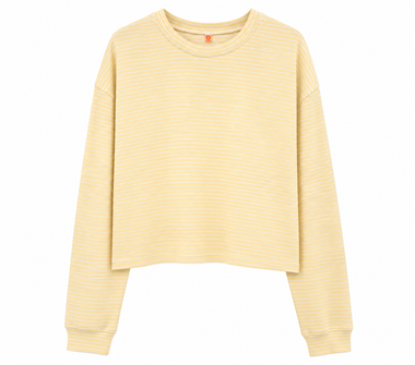 Women's Mono B | Long-Sleeve Striped Crewneck | Yellow