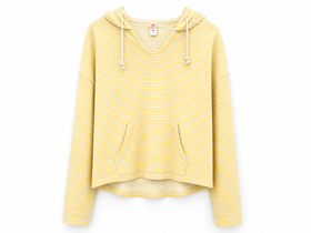 Women's Mono B | Long-Sleeve Striped Hooded Pullover | Yellow