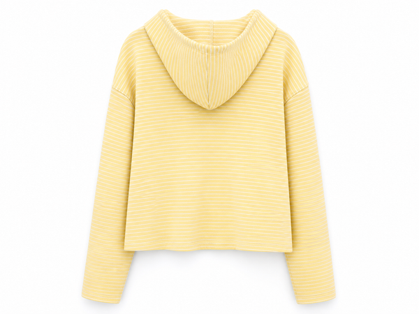 Women's Mono B | Long-Sleeve Striped Hooded Pullover | Yellow