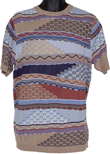 Men's Cigar | Knitted Color Block Shirt | Sand