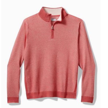 Men's Tommy Bahama | Coolside IslandZone® Long-Sleeve Half-Zip| Tutti Fruity Pink