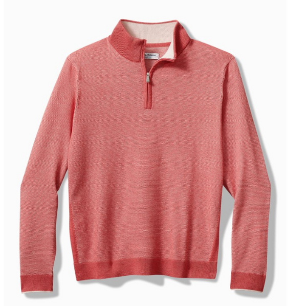 Men's Tommy Bahama | Coolside IslandZone® Long-Sleeve Half-Zip| Tutti Fruity Pink