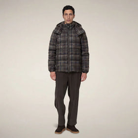 Men's Save the Duck | Gibson - Hooded Jacket | Brown Big Checks