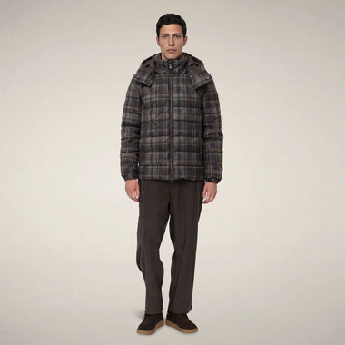 Men's Save the Duck | Gibson - Hooded Jacket | Brown Big Checks