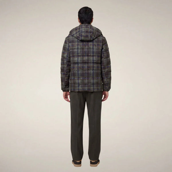 Men's Save the Duck | Gibson - Hooded Jacket | Brown Big Checks