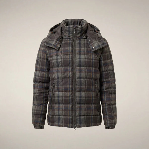 Men's Save the Duck | Gibson - Hooded Jacket | Brown Big Checks