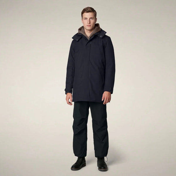 Men's Save the Duck | Sid - Hooded Coat | Blue Black