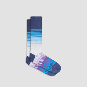 Men's Bugatchi | Color Block Striped Mid-Calf Socks | Navy