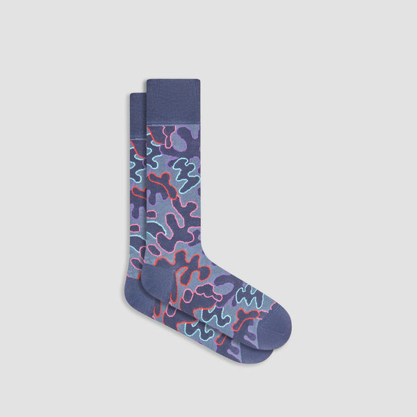 Men's Bugatchi | Abstract Mid-Calf Socks | Blue