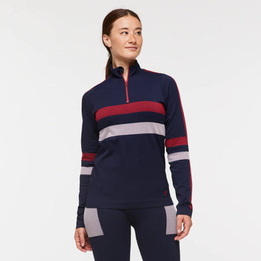 Women's Cotopaxi | Debajo Seamless Baselayer Quarter Zip | Ink Stripes