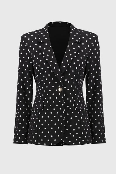Women's Joseph Ribkoff | Polka Dot Hip Length Blazer | Black