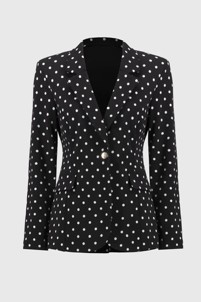 Women's Joseph Ribkoff | Polka Dot Hip Length Blazer | Black