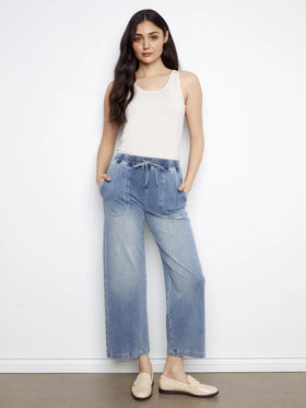Women's Charlie B | Drawstring Jeans | Medium Blue Wash