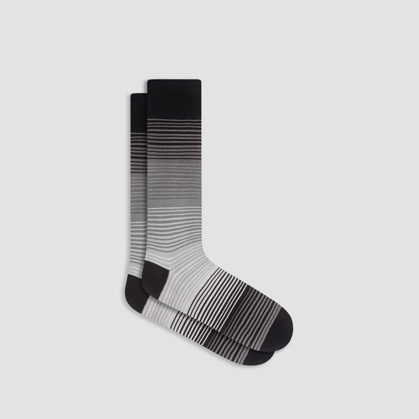Men's Bugatchi | Striped Mid-Calf Socks | Black