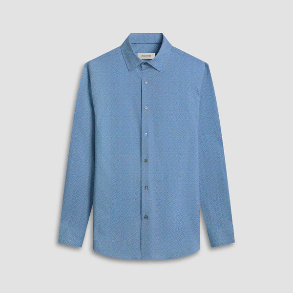 Men's Bugatchi | James Paisley OoohCotton® Shirt | Night Blue