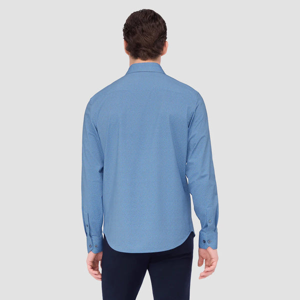 Men's Bugatchi | James Paisley OoohCotton® Shirt | Night Blue