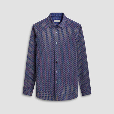 Men's Bugatchi | Jimmy Double Sided Medallion/Geometric OoohCotton® Shirt | Plum