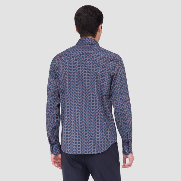 Men's Bugatchi | Jimmy Double Sided Medallion/Geometric OoohCotton® Shirt | Plum