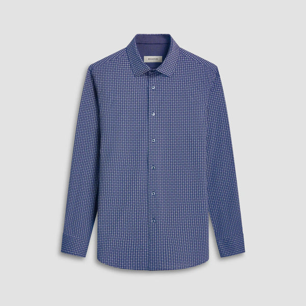 Men's Bugatchi | Jimmy Double Sided Geometric/Dot OoohCotton® Shirt | Navy