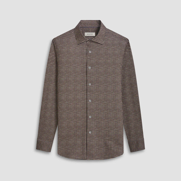 Men's Bugatchi | James Checkered OoohCotton® Shirt | Caramel