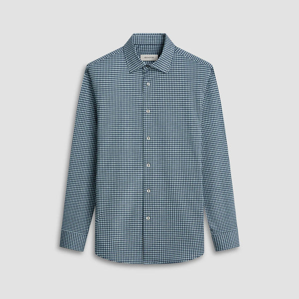 Men's Bugatchi | James Checkered OoohCotton® Shirt | Sage