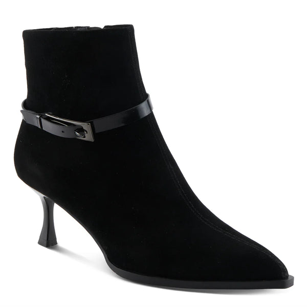 Women's Spring Step | Fireball Ankle Bootie by Azura | Black Suede