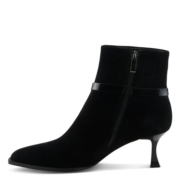 Women's Spring Step | Fireball Ankle Bootie by Azura | Black Suede