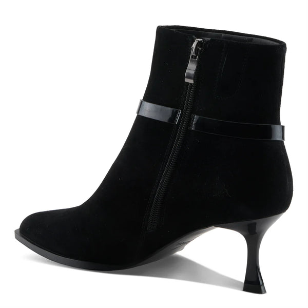 Women's Spring Step | Fireball Ankle Bootie by Azura | Black Suede