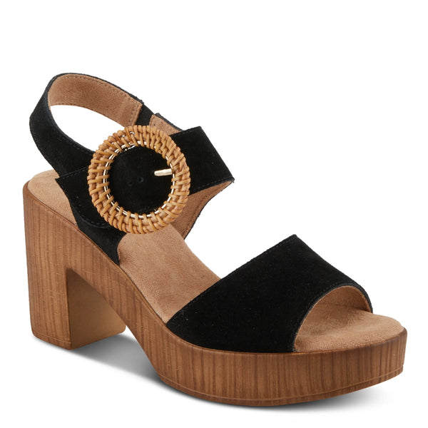 Women's Spring Step | Gamona Sandal by Azura | Black Suede
