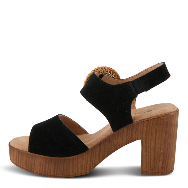 Women's Spring Step | Gamona Sandal by Azura | Black Suede