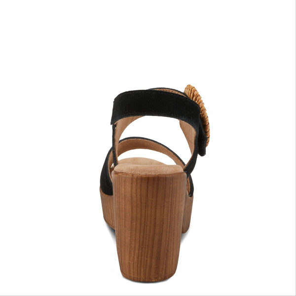 Women's Spring Step | Gamona Sandal by Azura | Black Suede