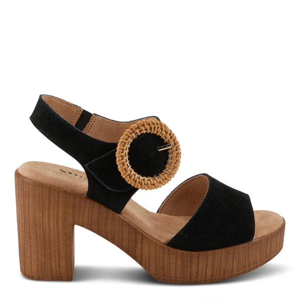 Women's Spring Step | Gamona Sandal by Azura | Black Suede