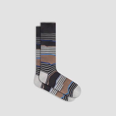 Men's Bugatchi | Striped Mid-Calf Socks | Black