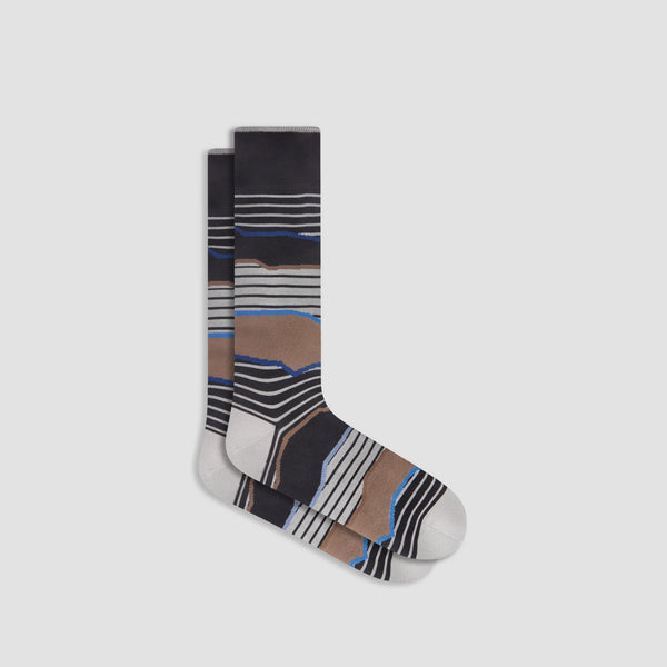 Men's Bugatchi | Striped Mid-Calf Socks | Black