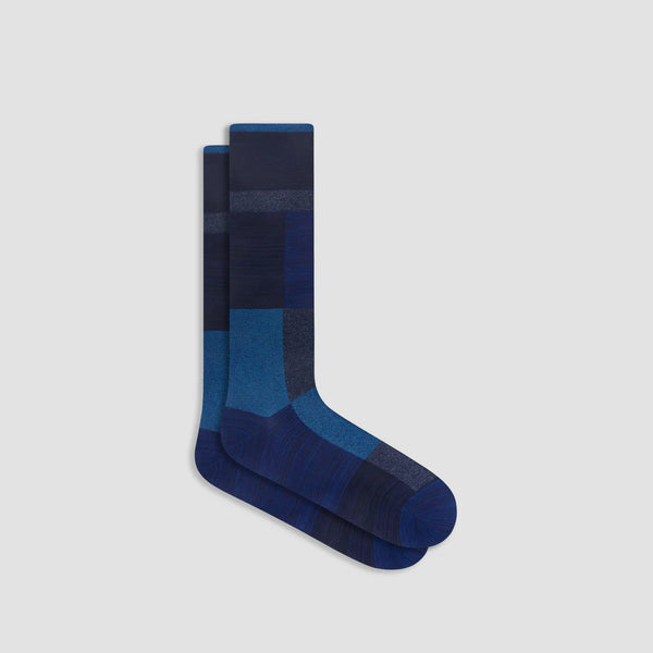 Men's Bugatchi | Check Mid-Calf Socks | Navy