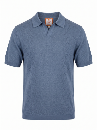 Men's Cigar | Short Sleeve Polo Shirt | Indigo