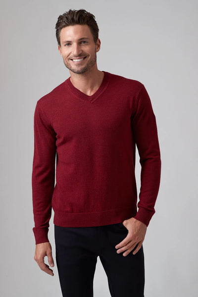 Men's Raffi |  THE BRONSON V-Neck Sweater | Red
