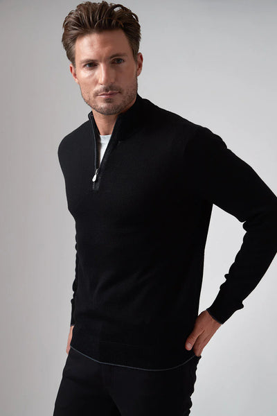 Men's Raffi |  THE PALMER 1/4 Zip Sweater | Black