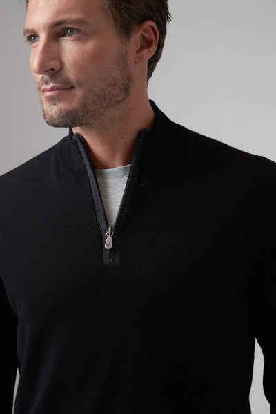Men's Raffi |  THE PALMER 1/4 Zip Sweater | Black