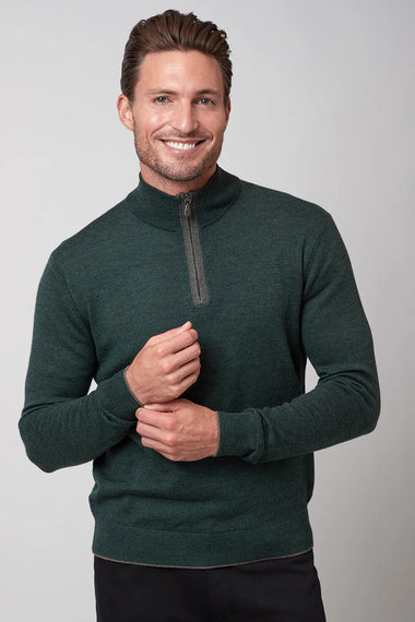 Men's Raffi |  THE PALMER 1/4 Zip Sweater | Forest