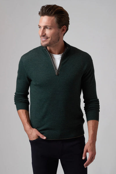 Men's Raffi |  THE PALMER 1/4 Zip Sweater | Forest