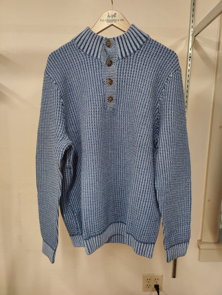 Tommy Bahama | Crescent Cove Button Mock Sweater | Chambray Blue
