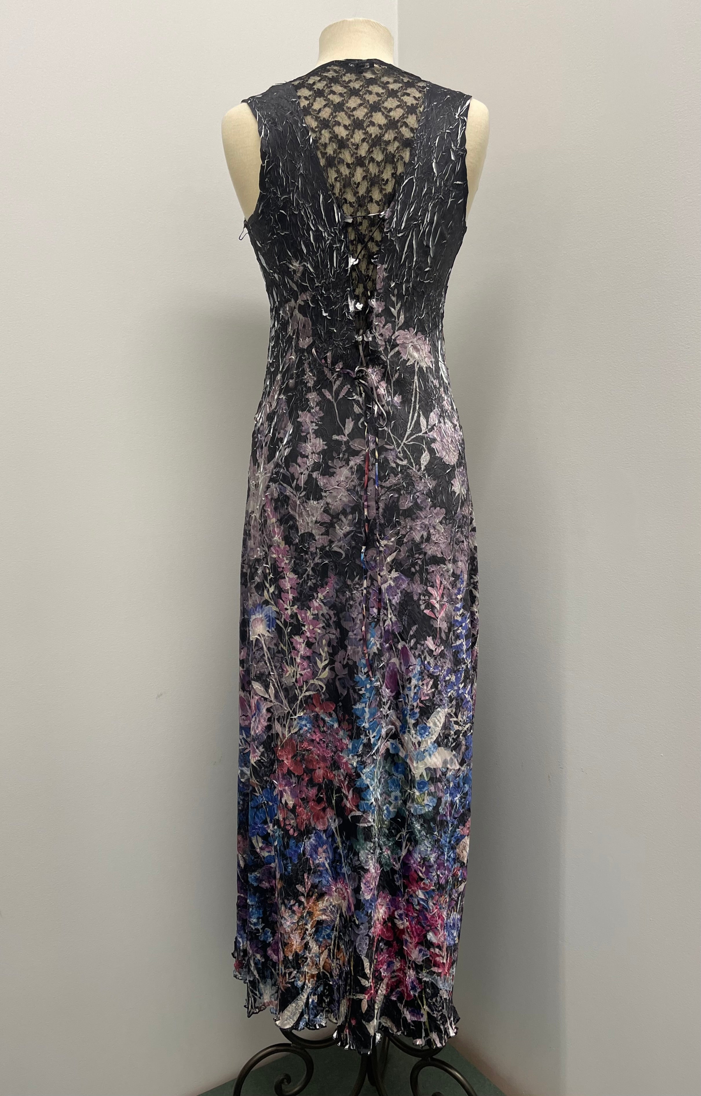 Komarov Lace-Up Back Charmeuse Gown Monarch Garden Komarov Lace-Up Back Charmeuse Gown Monarch Garden