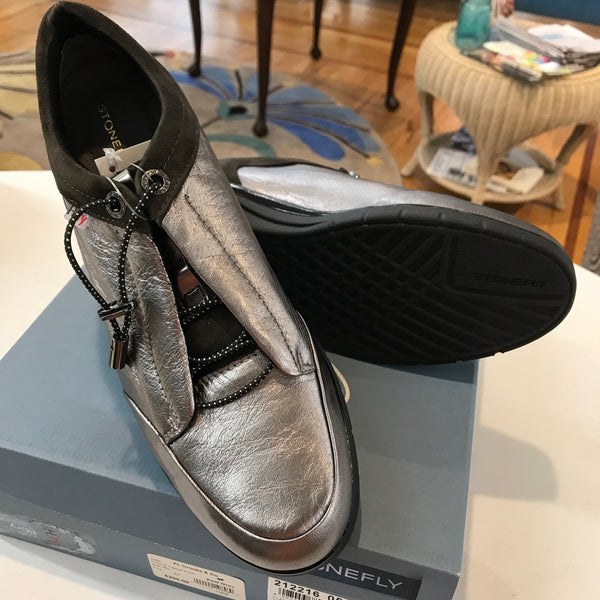 Women's Stonefly | Cleryn Leather Goat Suede Lace Shoes | Peat Gray