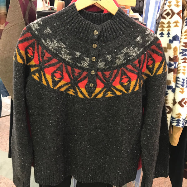 Women's Pendleton | Fair Isle Merino Sweater | Charcoal