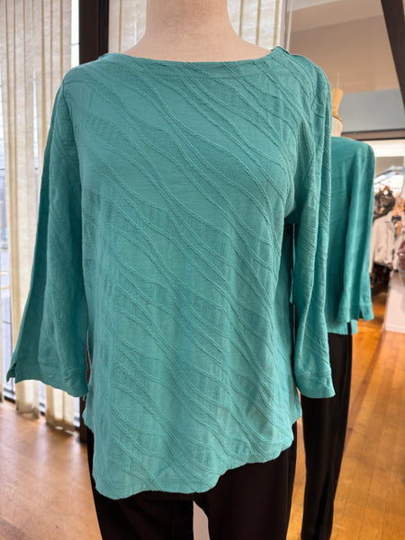 Women's Habitat | Boatneck All Cotton Top | Lagoon